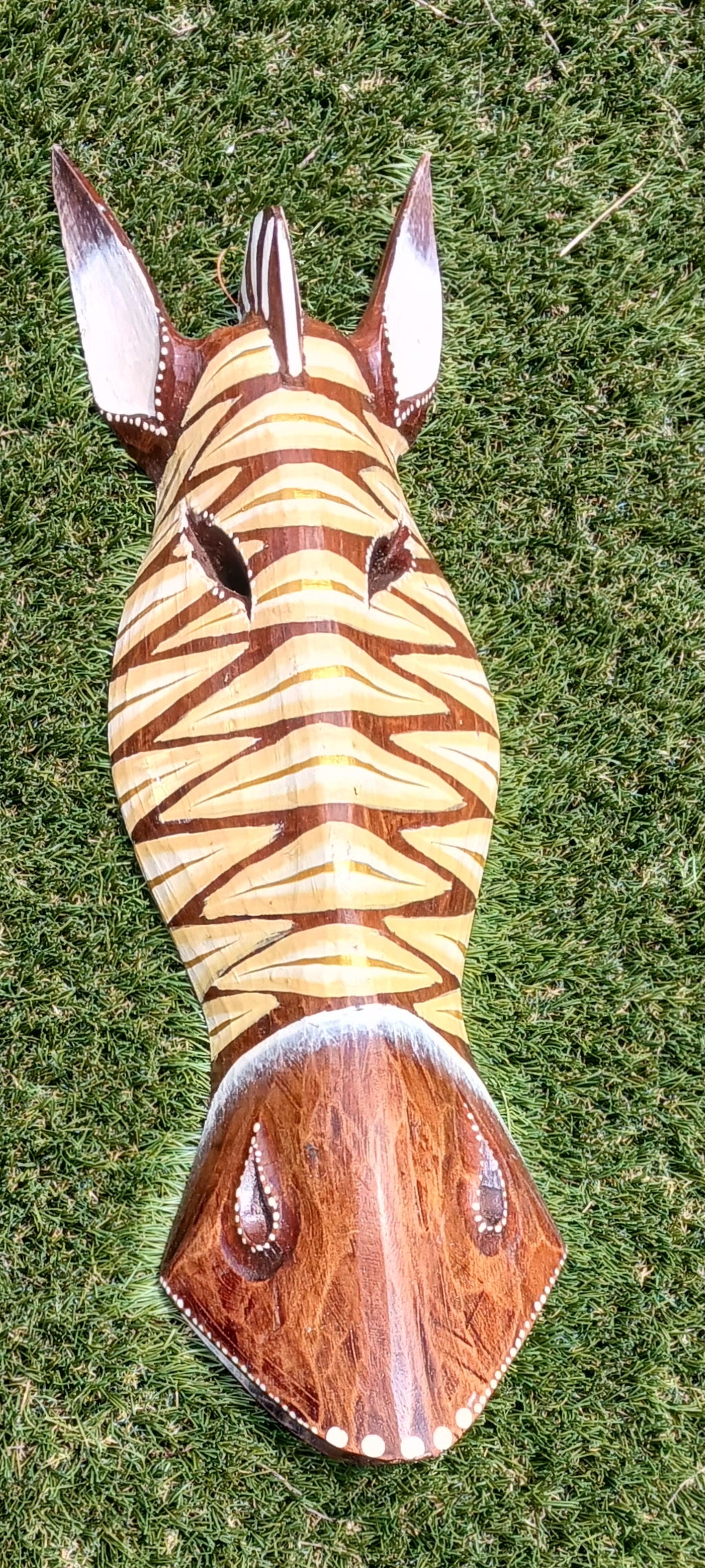 Safari Zebra Horse Face Wood Mask