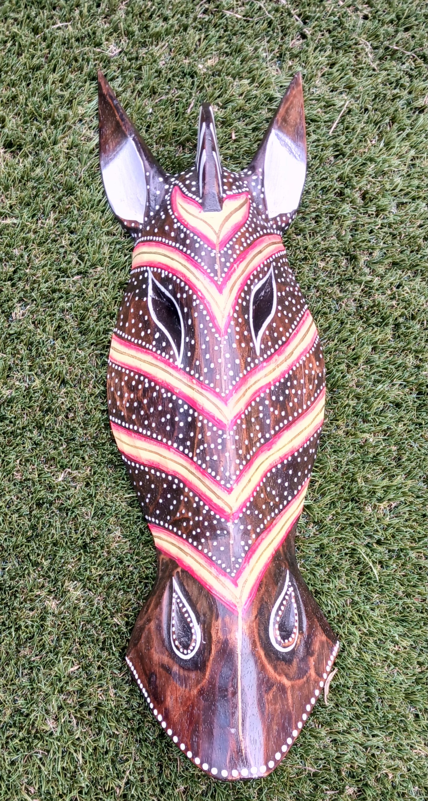Safari Zebra Horse Face Wood Mask