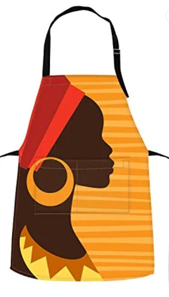 Black Girl Apron With Pockets adjustable straps 32x28 inch