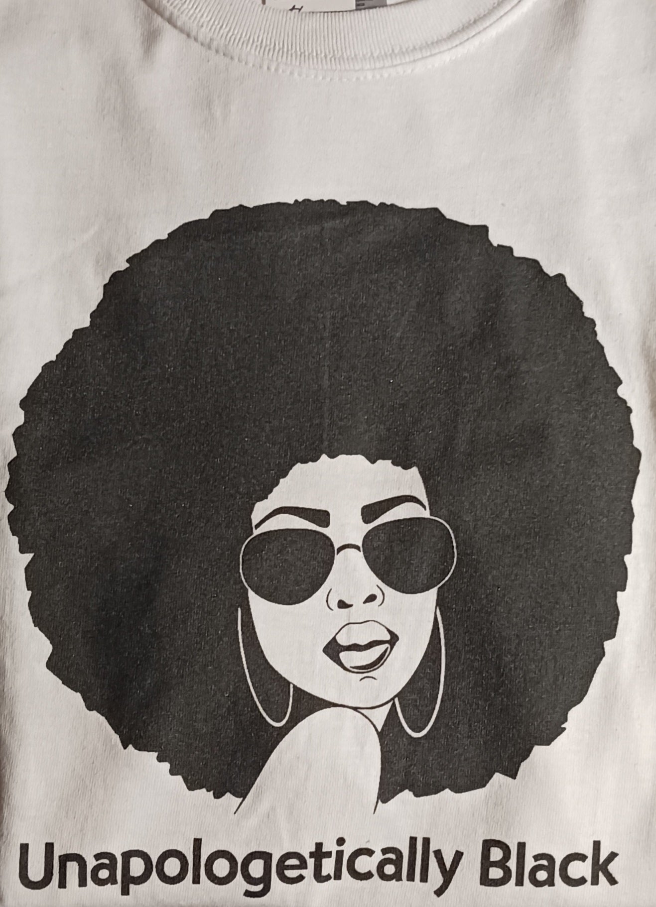 Unapologetically Black TShirt ( White & Black Print)