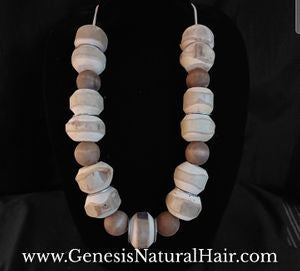 GNH Huge Winter Oak Wooden Bead Necklace