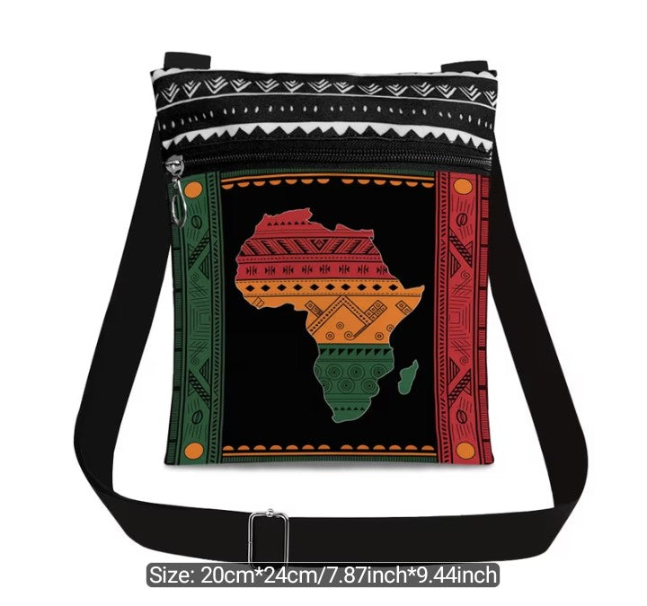 Genesis Unique Afro Denim Upcycled Crossbody Bag