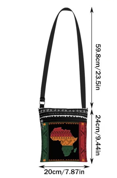 Genesis Unique Afro Denim Upcycled Crossbody Bag