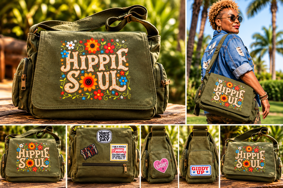 Hippie Soul Upcycled Messenger Bag