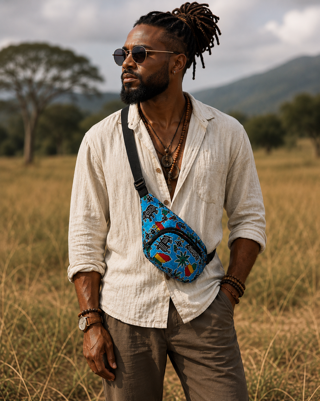 Heritage Ghana Print Crossbody Sling Bag