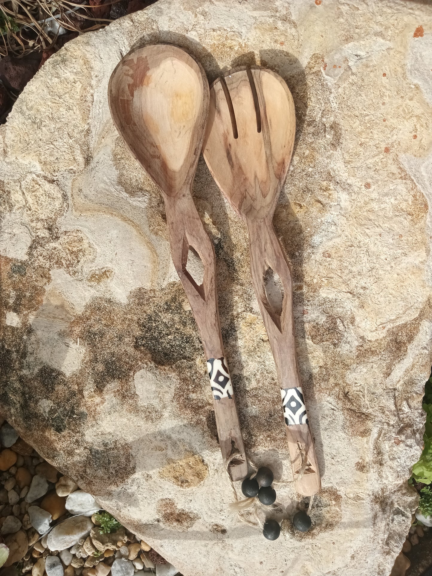 13"Handcrafted African Wooden Décor Statement Set