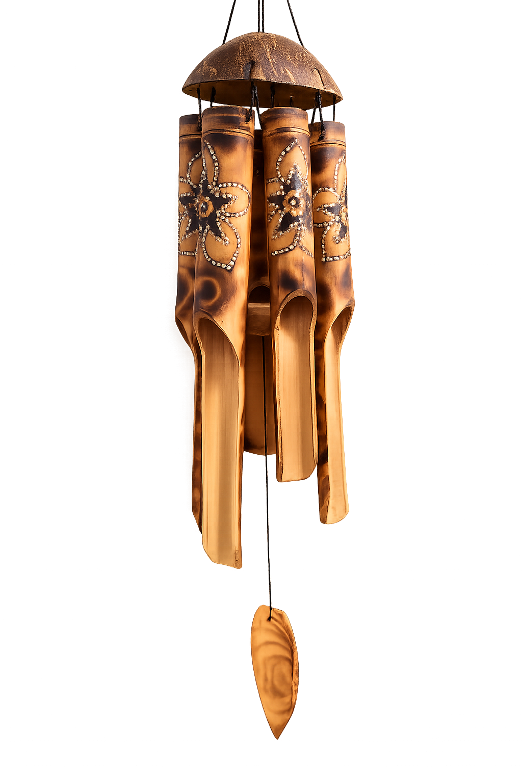 Hand-Painted Bamboo Wind Chime – 39”