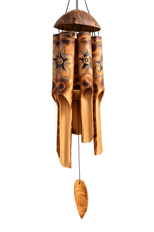 Hand-Painted Bamboo Wind Chime – 39”