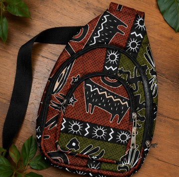 Heritage Ghana Print Crossbody Sling Bag