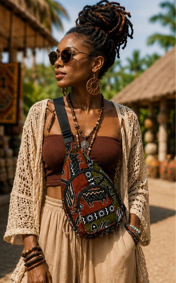 Heritage Ghana Print Crossbody Sling Bag